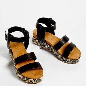 Fergie Black Platform Gladiator Sandal